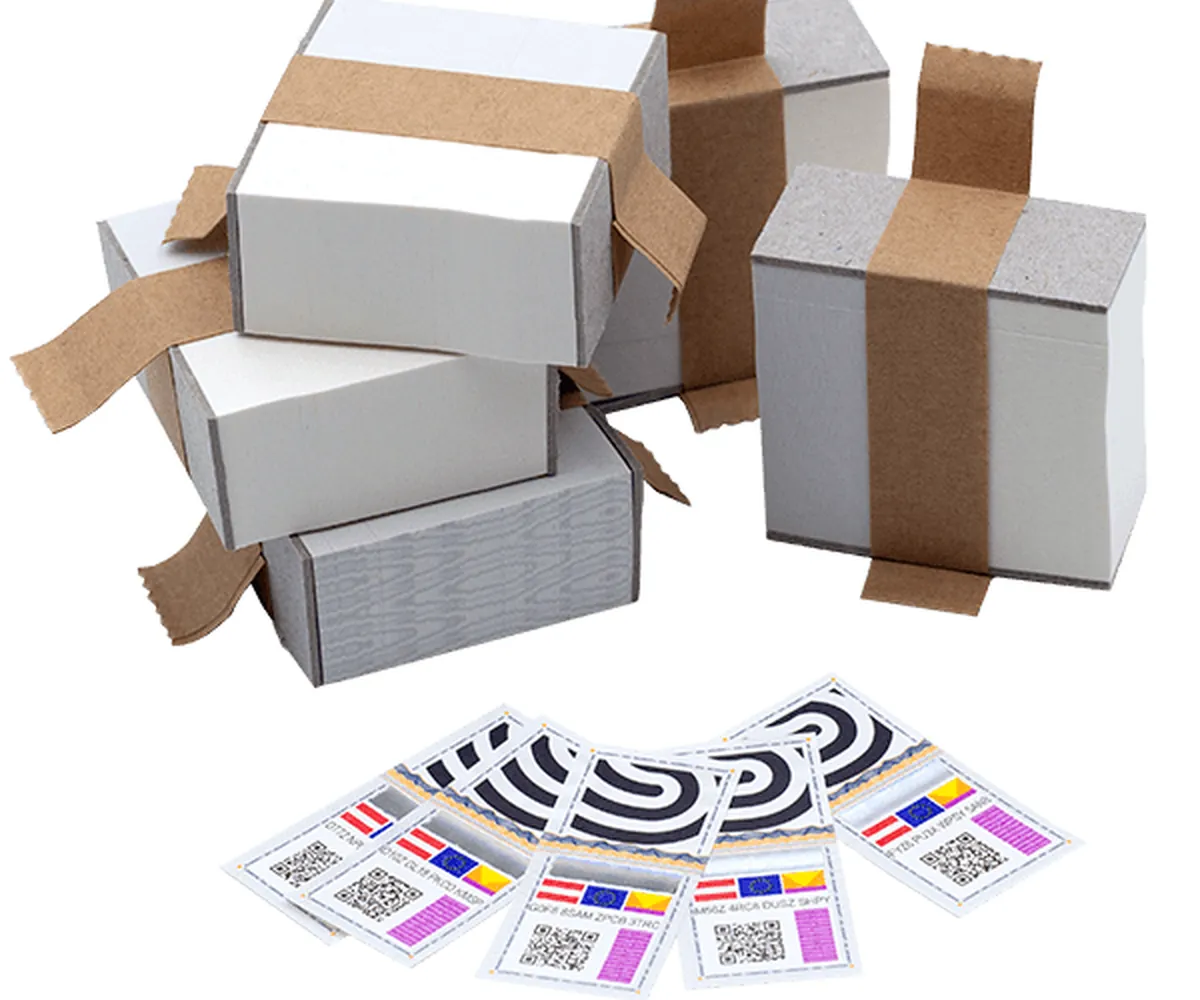 Cartons and label stock carrying applied security features